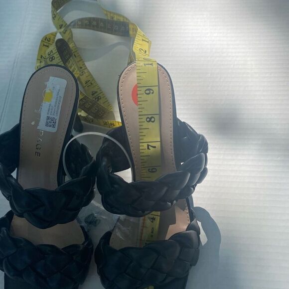 RAMPAGE Women’s Woven Heels Size 9 Black New With Defect Style EIRA03L Stiletto - Picture 8 of 11